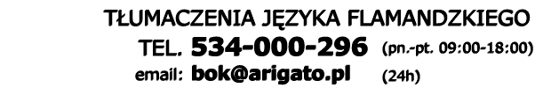T�umacz flamandzki - Telefon: 534 000 296